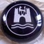 Horn Button, Wolfsburg Crest, Black, Clear Dome, 61-71, Used German