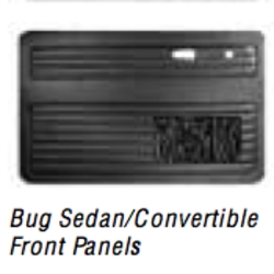 Door Panels, Front Only, w/ Pockets, Black, Sedan/ Conv. 67-79, 2 Pc.