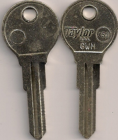 Key Blank, V-32, Trunk Glove Lock, Dasher 74-79