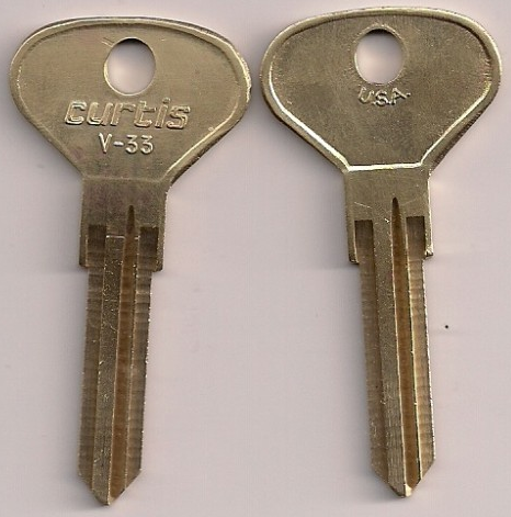 Key Blank, V-33, Bus Vanagon Typ. II, 80-92