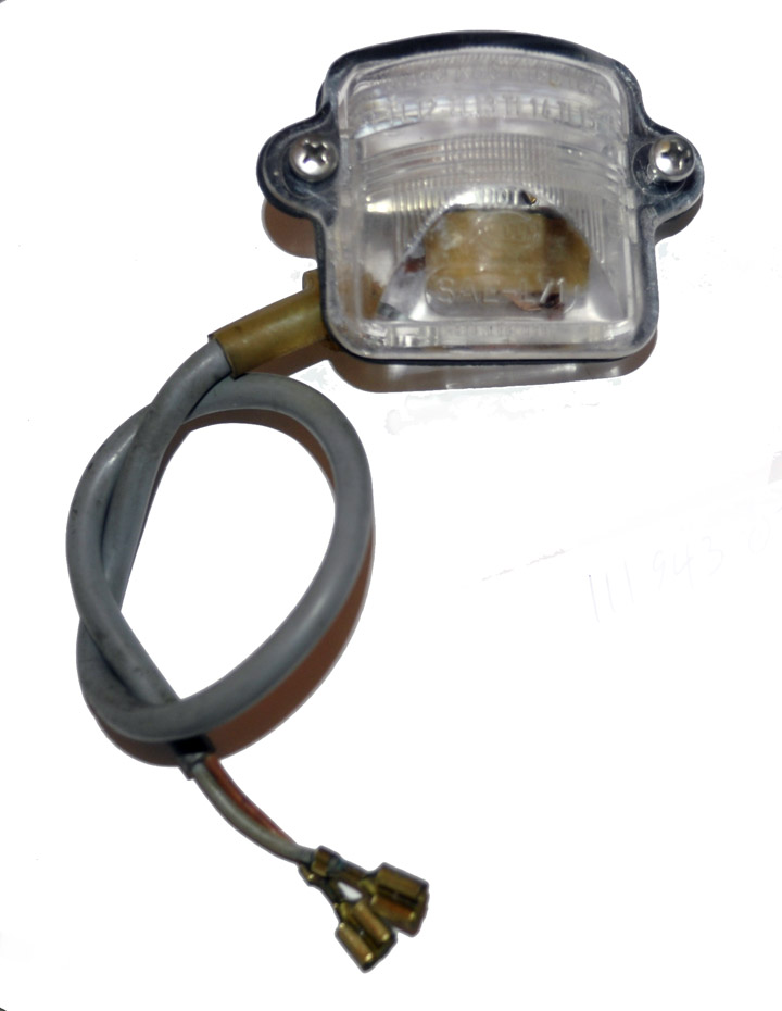 License Light Fixture, w/ Lens, Seal & Stainless Screws, 72-79, Used Hella German