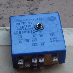 Flasher Relay, 6 Volt, 9 Pin Turn Signal Box, 65-66, Used German Hella Blue