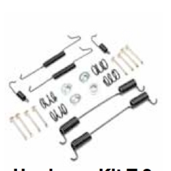 Brake Hardware Kit, Rear Drums, Bus Type 2, 63-70, 2 Wheels