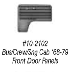 Door Panels, Front, Black, Bus Typ. II 68-79, 2 Pc.