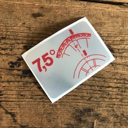 Sticker, 7.5 Degree Timing Mark, Red on Silver Matt