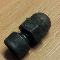 Seat, Catch Stop, Acorn Nut & Hex Socket Head Bolt for Center Hump, 76-79, Used German