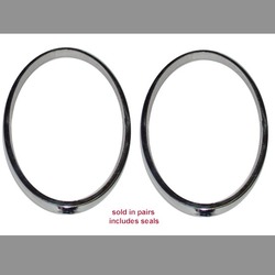 Tail Light Lens, Deco Surround Metal Rings w/ Seals, 62-67, 2 Pc. Pair