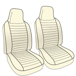 Seat Cover, Front Only, Sedan/ Conv., Black Bsk. Wv.,  74-75 