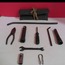 Tool Kit, w/ Basket Weave or Smooth Gray Vinyl Pouch, Used German, 9 Pc.